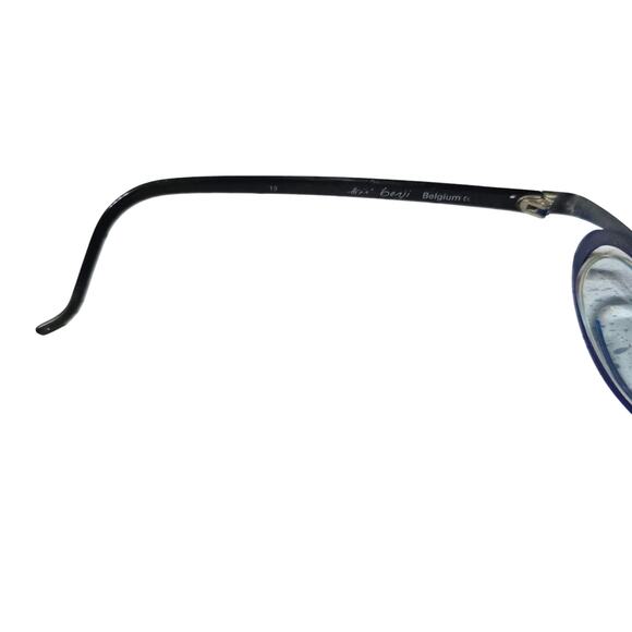 Vintage Theo Belgium Eyeglasses Blue Silver & Black Oval Avant-Garde Frames main image 4